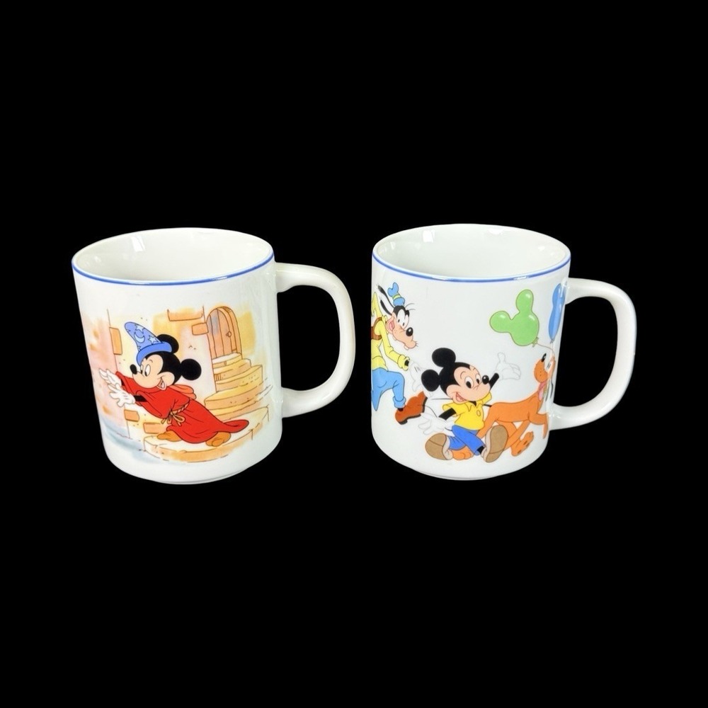 Vintage Disneyland Walt Disney World‎ Sorcerer Mickey and Friends Mugs Set of 2